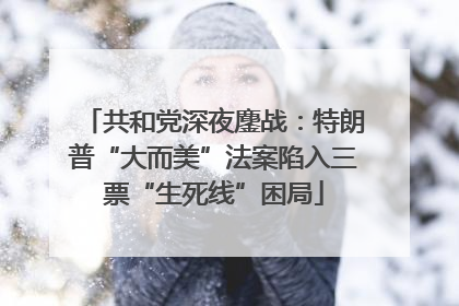 共和党深夜鏖战：特朗普“大而美”法案陷入三票“生死线”困局