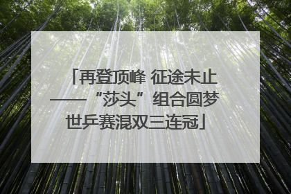 再登顶峰 征途未止——“莎头”组合圆梦世乒赛混双三连冠