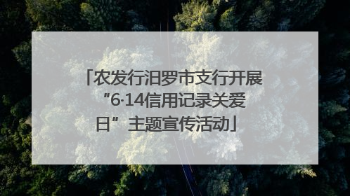 农发行汨罗市支行开展“6·14信用记录关爱日”主题宣传活动