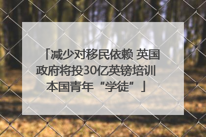 减少对移民依赖 英国政府将投30亿英镑培训本国青年“学徒”