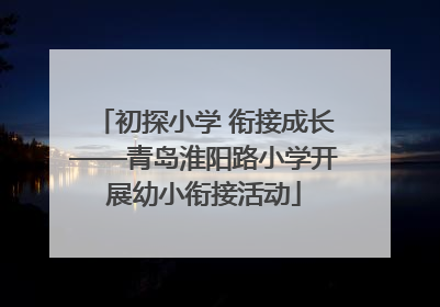 初探小学 衔接成长——青岛淮阳路小学开展幼小衔接活动