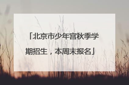 北京市少年宫秋季学期招生，本周末报名