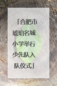 合肥市琥珀名城小学举行少先队入队仪式