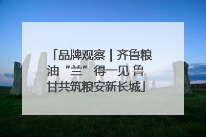 品牌观察｜齐鲁粮油“兰”得一见 鲁甘共筑粮安新长城