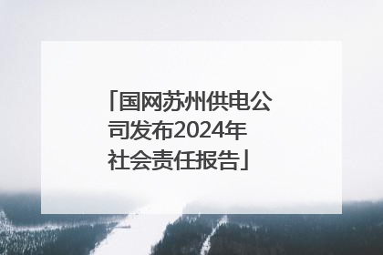 国网苏州供电公司发布2024年社会责任报告