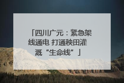 四川广元：紧急架线通电 打通秧田灌溉“生命线”
