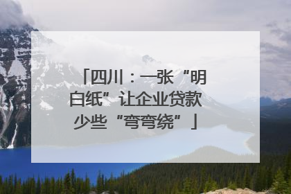 四川：一张“明白纸”让企业贷款少些“弯弯绕”