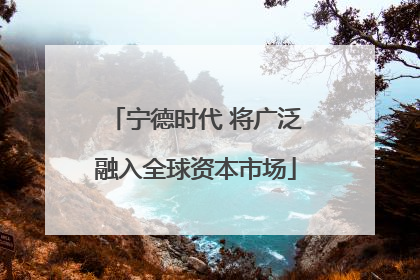 宁德时代 将广泛融入全球资本市场