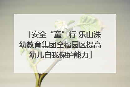 安全“童”行 乐山洙幼教育集团全福园区提高幼儿自我保护能力