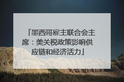 墨西哥雇主联合会主席：美关税政策影响供应链和经济活力