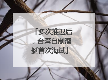 多次推迟后，台湾自制潜艇首次海试
