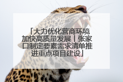 大力优化营商环境 加快高质量发展丨张家口制定要素需求清单推进重点项目建设