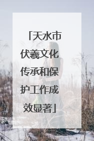 天水市伏羲文化传承和保护工作成效显著