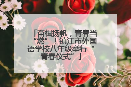 奋楫扬帆，青春当“燃”！镇江市外国语学校八年级举行“青春仪式”