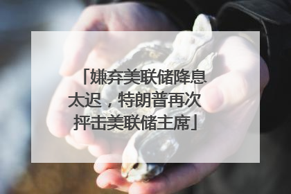 嫌弃美联储降息太迟，特朗普再次抨击美联储主席