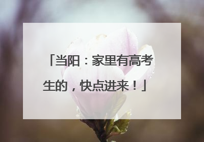 当阳：家里有高考生的，快点进来！