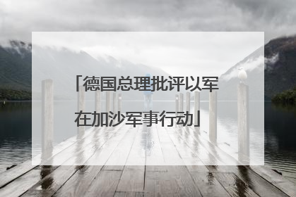 德国总理批评以军在加沙军事行动