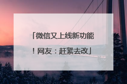 微信又上线新功能！网友：赶紧去改