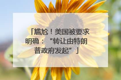 尴尬！美国被要求明确：“转让由特朗普政府发起”