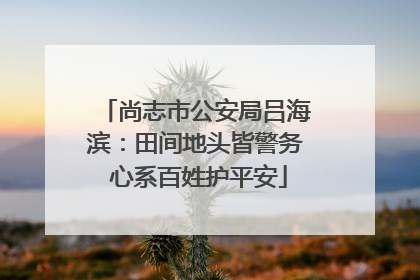 尚志市公安局吕海滨：田间地头皆警务 心系百姓护平安
