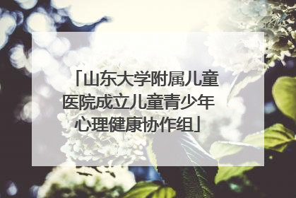 山东大学附属儿童医院成立儿童青少年心理健康协作组