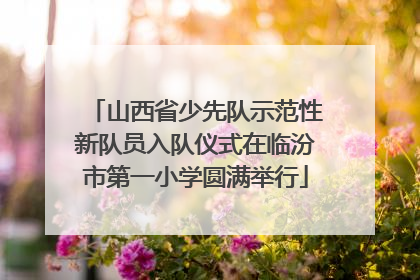 山西省少先队示范性新队员入队仪式在临汾市第一小学圆满举行