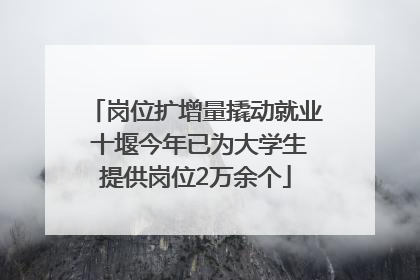 岗位扩增量撬动就业 十堰今年已为大学生提供岗位2万余个