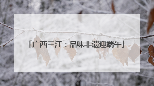广西三江：品味非遗迎端午