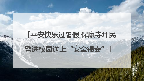 平安快乐过暑假 保康寺坪民警进校园送上“安全锦囊”