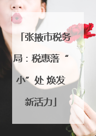 张掖市税务局：税惠落“小”处 焕发新活力