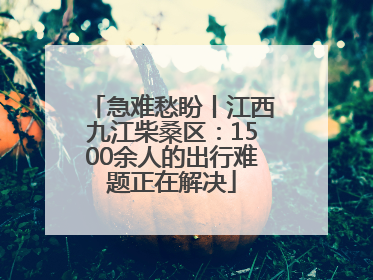 急难愁盼丨江西九江柴桑区：1500余人的出行难题正在解决