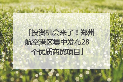 投资机会来了！郑州航空港区集中发布28个优质商贸项目
