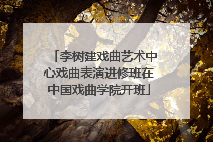 李树建戏曲艺术中心戏曲表演进修班在中国戏曲学院开班