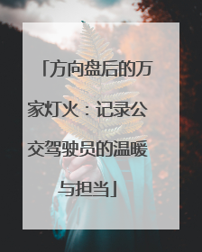 方向盘后的万家灯火：记录公交驾驶员的温暖与担当