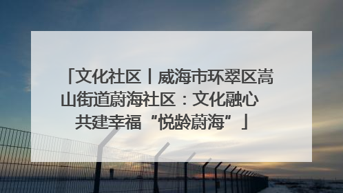 文化社区丨威海市环翠区嵩山街道蔚海社区：文化融心 共建幸福“悦龄蔚海”