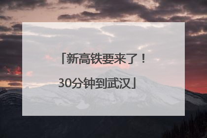 新高铁要来了！30分钟到武汉