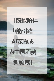既能陪伴也能引路 AI宠物成为中国消费新领域