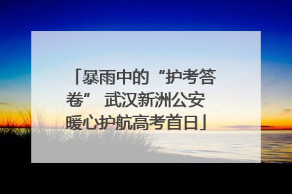 暴雨中的“护考答卷” 武汉新洲公安暖心护航高考首日