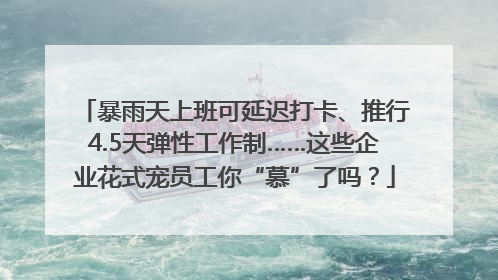 暴雨天上班可延迟打卡、推行4.5天弹性工作制……这些企业花式宠员工你“慕”了吗？