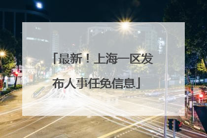 最新！上海一区发布人事任免信息