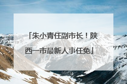 朱小青任副市长！陕西一市最新人事任免