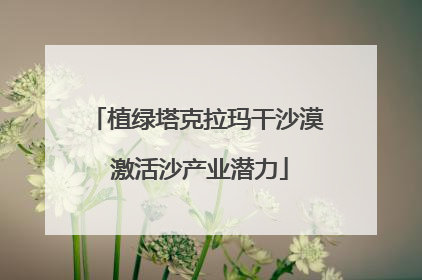 植绿塔克拉玛干沙漠 激活沙产业潜力