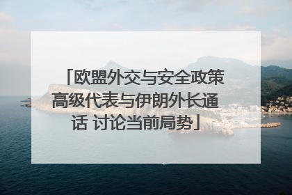 欧盟外交与安全政策高级代表与伊朗外长通话 讨论当前局势