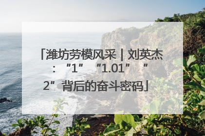潍坊劳模风采｜刘英杰：“1”“1.01”“2”背后的奋斗密码