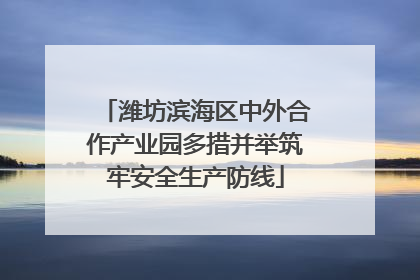潍坊滨海区中外合作产业园多措并举筑牢安全生产防线