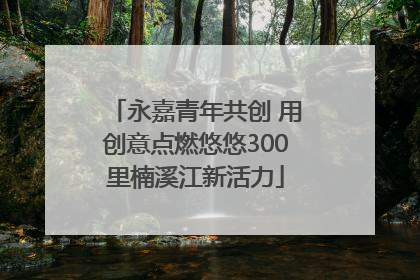 永嘉青年共创 用创意点燃悠悠300里楠溪江新活力