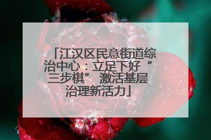 江汉区民意街道综治中心：立足下好“三步棋” 激活基层治理新活力