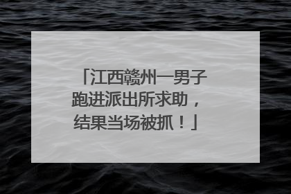 江西赣州一男子跑进派出所求助，结果当场被抓！