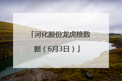 河化股份龙虎榜数据（6月3日）
