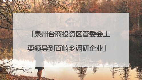 泉州台商投资区管委会主要领导到百崎乡调研企业